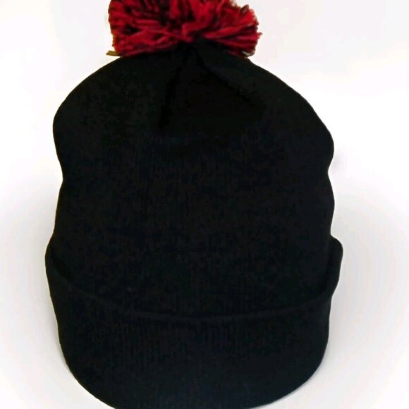 Chicago Blackhawks Black Zephyr Mens Cuffed Pom Beanie Winter Hat Cap New Nhl - Picture 2 of 2